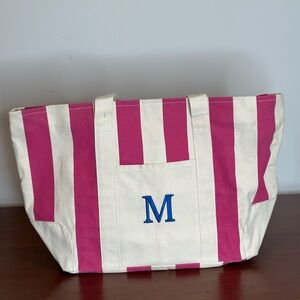 Striped Pink and Cream Tote Bag